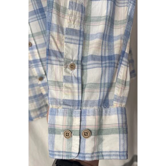 NWT Johnnie-O Top Shelf Long Sleeve Plaid Shirt Mens Medium Laguna Blue $168 - Picture 4 of 12